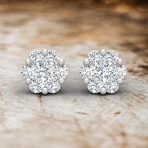 Flower Diamond Stud Earrings