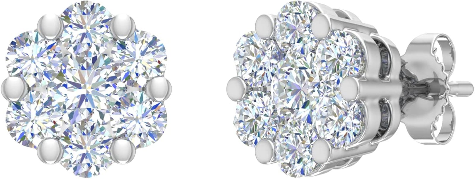 Flower Diamond Stud Earrings