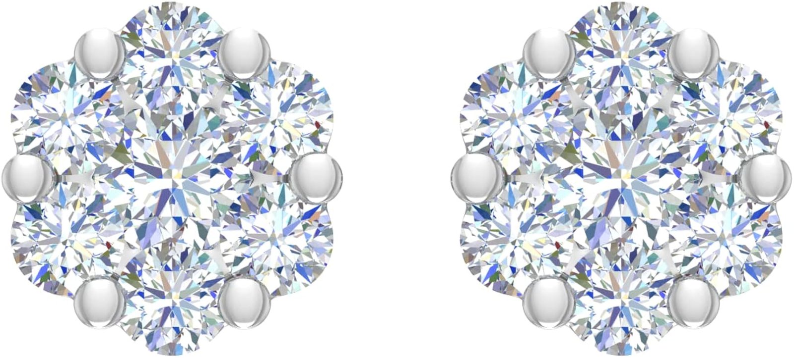Flower Diamond Stud Earrings