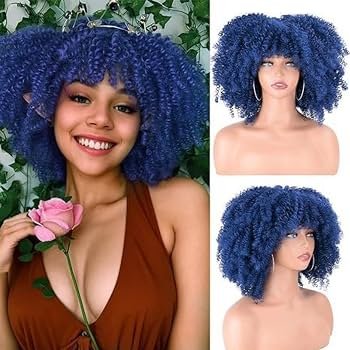 Blue Afro Wig