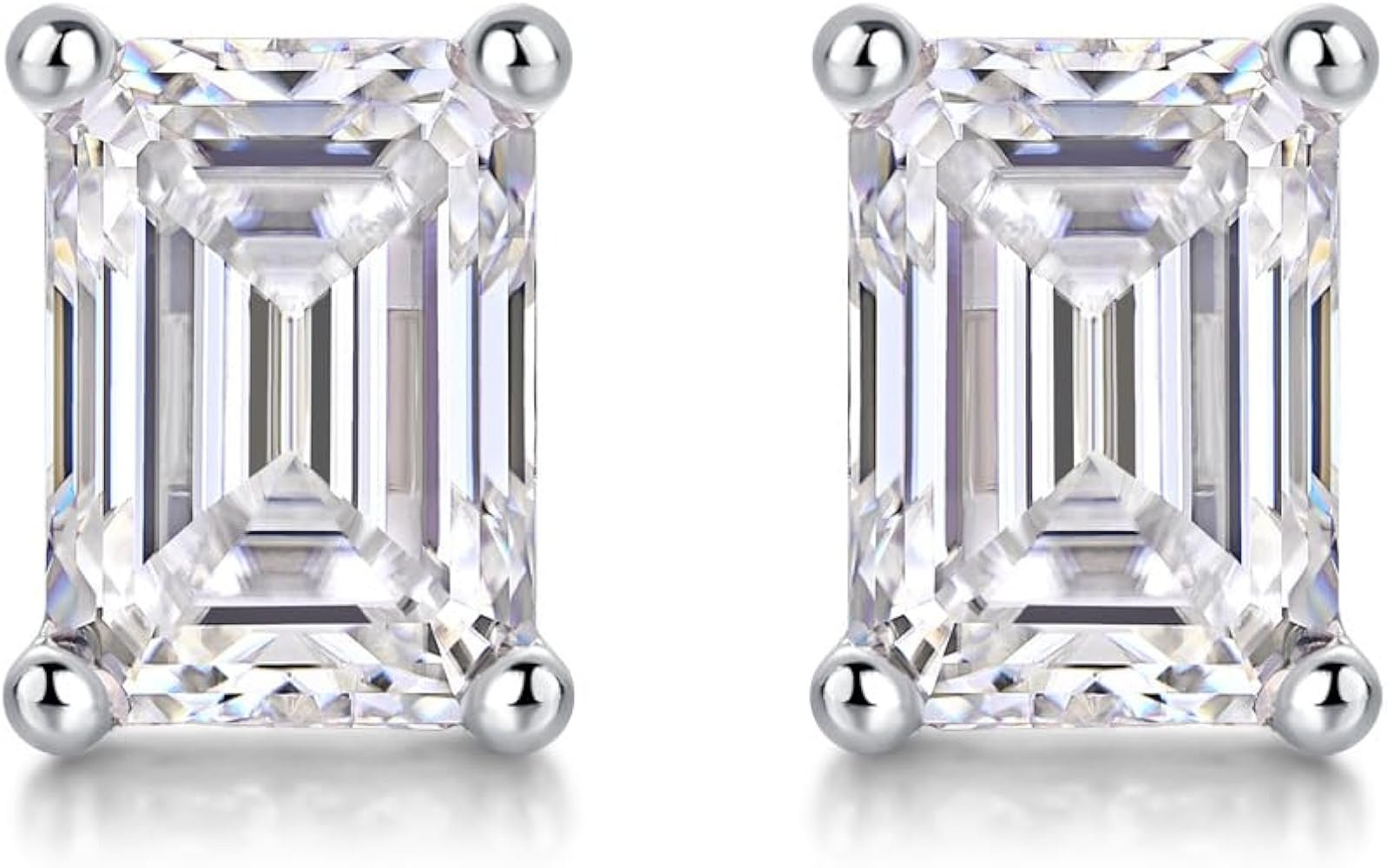 Emerald Cut Stud Earrings