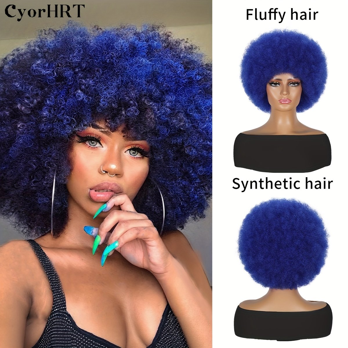 Blue Afro Wig